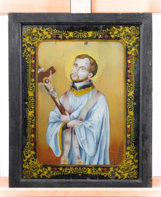 tableau représentant un homme tenant une pipe à la main