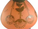 a vase with a design on it on a white background