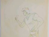 drawing of a man with a tennis racket in his hand