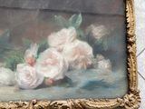 a picture of a painting of flowers on a table