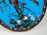 a picture of a decorative plate with birds and flowers on it