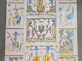 a picture of a bunch of drawings on the wall