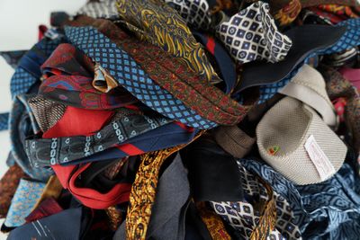 many different types of ties in a pile