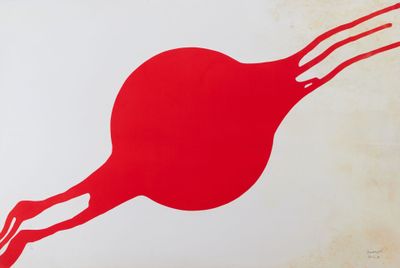 peinture représentant un radis rouge sur fond blanc