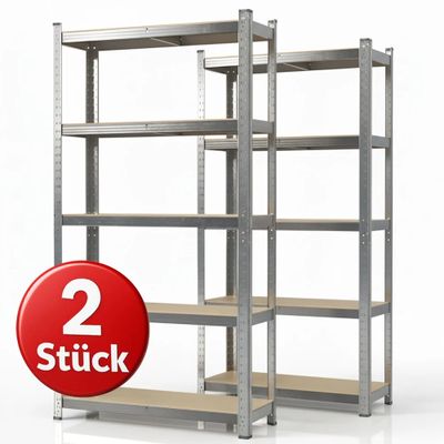 a close up of two shelves with two stickers on them
