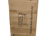 a cardboard box with a drawing of a man on it