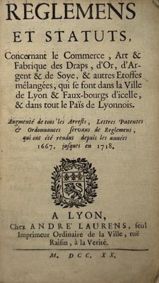 DRAPIERS. Reglemens et statuts, concernant le commerce, art …