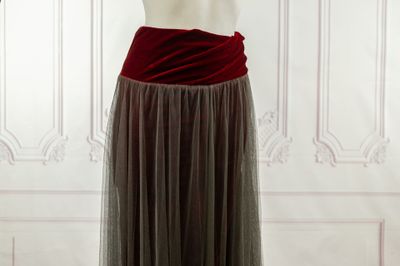 red and grey tulle skirt on a mannequin mannequin mannequin mannequin mannequin mannequin mannequin mannequin