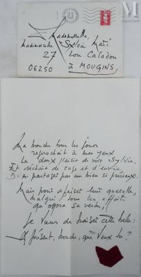MATHIEU Georges (1921-2012) Lettre manuscrite, 1993