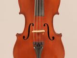 a close up of a violin with a bow on a white background