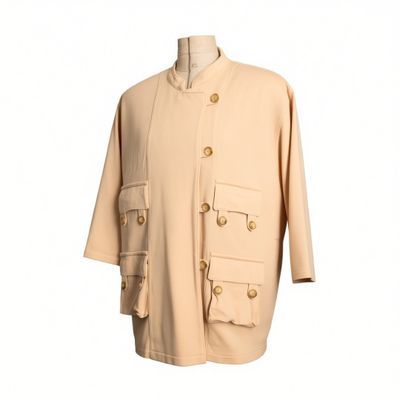 YVES SAINT LAURENT, variation Veste saharienne beige à bouto…