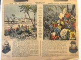 an old newspaper with a picture of a man on horseback and a picture of a man on a horse