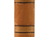 a tall wooden vase with a pattern on it