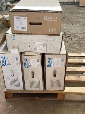 many boxes stacked on top of each other on a pallet