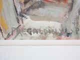 a painting on the wall of a bathroom with a toilet in it