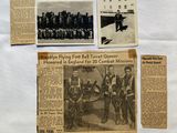 several old newspaper pages with old photos of soldiers and soldiers