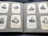 an open book with a bunch of old photos on it
