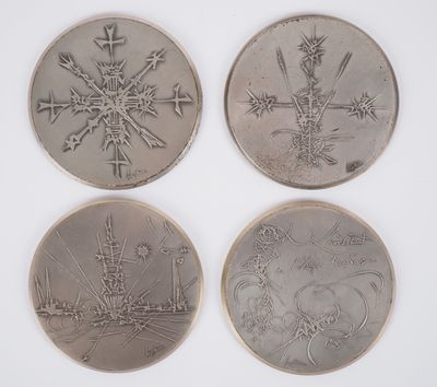 Georges Mathieu. Quatre médailles en argent 925 "le sac de R… - Photo 1