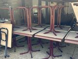 many chairs that are lined up in a row