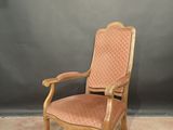 an old wooden chair with pink upholstered upholstered upholstered upholstered upholstered