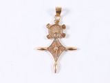 an image of a gold cross on a white background