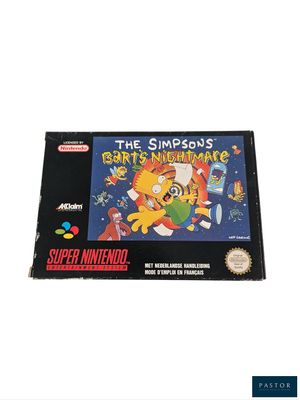 Illustration de la jaquette du jeu « Le cauchemar de Bart » des Simpson pour Nintendo Game Boy