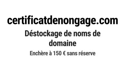 Nom de domaine certificatdenongage.