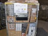 a cart with a lot of boxes on it in a warehouse