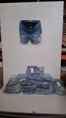 Lot de 50 shorts femme en jean, coloris bleu, différentes ta…