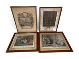 three framed pictures of a man and a woman in a living room