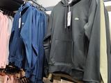 a lot of clothes hanging on a rack in a store