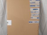a cardboard box that is sitting on top of a sheet of paper