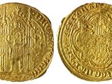une pièce d'or portant l'image d'une femme et d'un homme