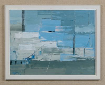 Thérèse GRAS (20ème siècle) « Composition bleue »
