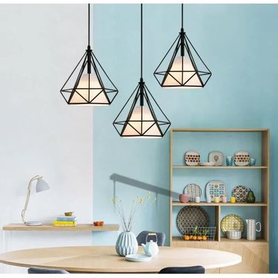 Lot de 3 Lustres à 3 suspensions industrielles