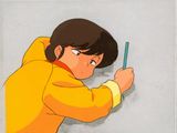 animation animation cel of a boy writing on a whiteboard