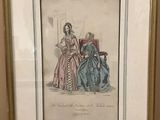 an image of a picture of a woman in a dress and a man in a chair