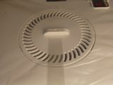 an image of a close up of a white luggage bag