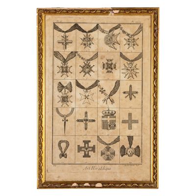 an old picture of a picture of a cross and other symbols