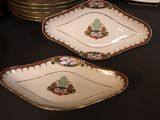 many plates that are sitting on a table