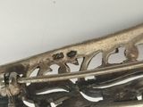 a close up of a metal object on a table