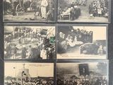 plusieurs vieilles photos en noir et blanc représentant des personnes et des chevaux dans un champ
