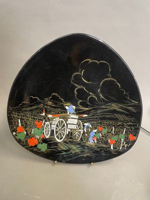 Assiette LONGWY Village vinicole