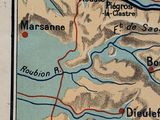 a map of the area that shows the location of the town