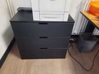 1 bureau ergonomique métal et mélaminé bois avec caisson ass… (photo 2)