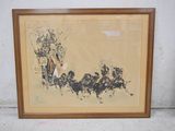 tableau encadré représentant un homme à cheval, dessiné par un cheval, lui-même dessiné par un cheval, lui-même dessiné par un cheval, lui-même dessiné par un cheval, lui-même dessiné par un cheval, lui-même dessiné par un cheval