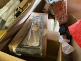 a box full of assorted items in a room