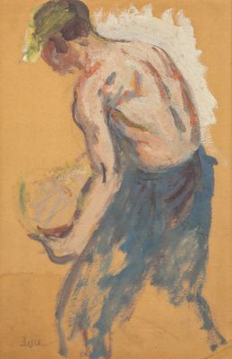 une image représentant un tableau où l'on voit un homme tenant un bol