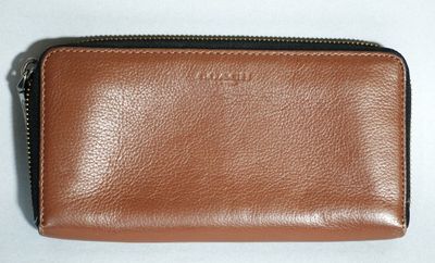 COACH Pochette en cuir marron