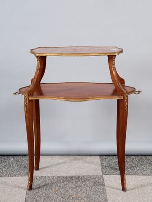 Table à thé en bois de placage de forme mouvementée, à deux …